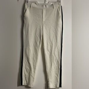 Zara women’s skinny dressing stretchy side stripes pant four pockets beige.S